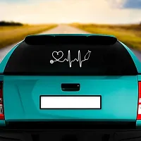 Dikoria Heart Car Sticker, car Stickers for Car Exterior, Glass, Wall, Window | White Color Standard Size (12x12 Inch) | Design-Heart Car Sticker White- D47-thumb1