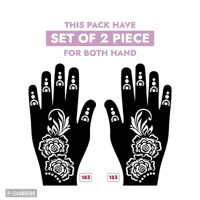 Apcute Temporary tatto stencil | Mehandi Stencils for Girls, women and Kids | Easy to use, Best Mehandi Design Stencil Sticker collections, Design no - Apcute - HB - 183-thumb2