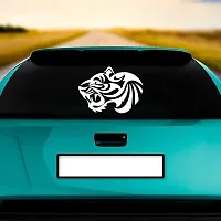 Dikoria Tiger Car Sticker, car Stickers for Car Exterior, Glass, Wall, Window | White Color Standard Size (12x12 Inch) | Design-Tiger Car Sticker White- D285-thumb1