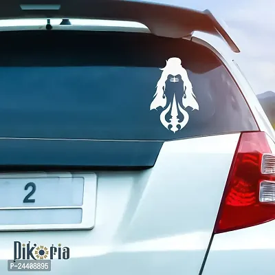 Dikoria Shiva Car Sticker, car Stickers for Car Exterior, Glass, Wall, Window | White Color Standard Size (12x12 Inch) | Design-Shiva Car Sticker White- D55