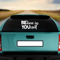 Dikoria Believe in Yourself Car Sticker, car Stickers for Car Exterior, Glass, Wall, Window | White Color Standard Size (12x12 Inch) | Design-Believe in Yourself Car Sticker White- D742-thumb1