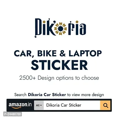 Dikoria Sun Car Sticker, car Stickers for Car Exterior, Glass, Wall, Window | White Color Standard Size (12x12 Inch) | Design-Sun Car Sticker White- D888-thumb4