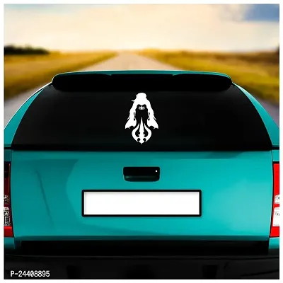 Dikoria Shiva Car Sticker, car Stickers for Car Exterior, Glass, Wall, Window | White Color Standard Size (12x12 Inch) | Design-Shiva Car Sticker White- D55-thumb2