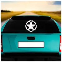 Dikoria Star Car Sticker, car Stickers for Car Exterior, Glass, Wall, Window | White Color Standard Size (12x12 Inch) | Design-Star Car Sticker White- D43-thumb1