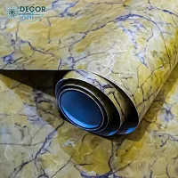 D?COR GALI Self Adhesive Golden and Blue MarbleTexture Waterproof Vinyl Wallpaper Stickers for Wooden Door, Wardrobe, Wall, PVC Wall Papers Design-2X12 Feet-thumb2