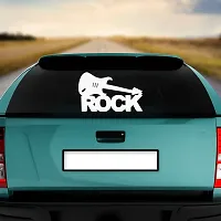 Dikoria Rock Car Sticker, car Stickers for Car Exterior, Glass, Wall, Window | White Color Standard Size (12x12 Inch) | Design-Rock Car Sticker White- D803-thumb1