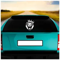 Dikoria Lion King Car Sticker, car Stickers for Car Exterior, Glass, Wall, Window | White Color Standard Size (12x12 Inch) | Design-Lion King Car Sticker White- D241-thumb1