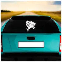 Dikoria Lion Car Sticker, car Stickers for Car Exterior, Glass, Wall, Window | White Color Standard Size (12x12 Inch) | Design-Lion Car Sticker White- D203-thumb1