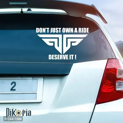 Dikoria Riding Car Sticker, car Stickers for Car Exterior, Glass, Wall, Window | White Color Standard Size (12x12 Inch) | Design-Riding Car Sticker White- D281