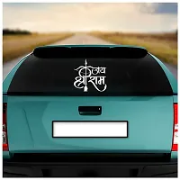 Dikoria Jai Shree Ram Car Sticker, car Stickers for Car Exterior, Glass, Wall, Window | White Color Standard Size (12x12 Inch) | Design-Jai Shree Ram Car Sticker White- D614-thumb1