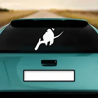 Dikoria Birds Love Car Sticker, car Stickers for Car Exterior, Glass, Wall, Window | White Color Standard Size (12x12 Inch) | Design-Birds Love Car Sticker White- D770-thumb1