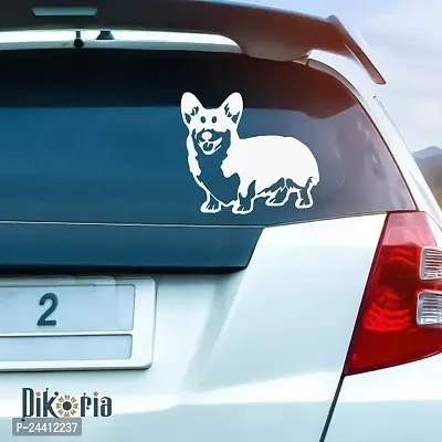 Dikoria Dog Car Sticker, car Stickers for Car Exterior, Glass, Wall, Window | White Color Standard Size (12x12 Inch) | Design-Dog Car Sticker White- D895