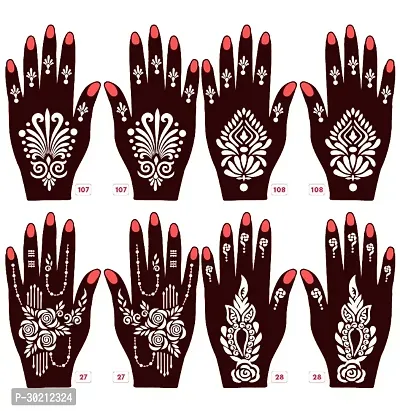 Beautiful Mehndi Stencils Stickers Pack Of 4 Pairs