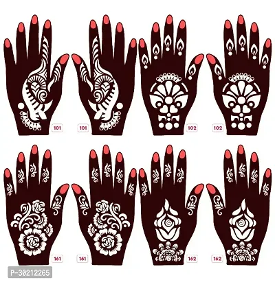 Beautiful Mehndi Stencils Stickers Pack Of 4 Pairs-thumb0