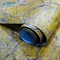 D?COR GALI Self Adhesive Golden and Blue MarbleTexture Waterproof Vinyl Wallpaper Stickers for Wooden Door, Wardrobe, Wall, PVC Wall Papers Design-2X10 Feet-thumb2