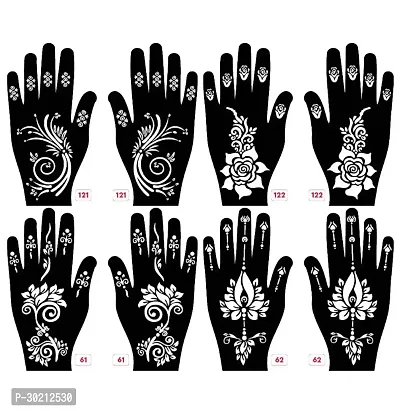 Beautiful Mehndi Stencils Stickers Pack Of 4 Pairs-thumb0