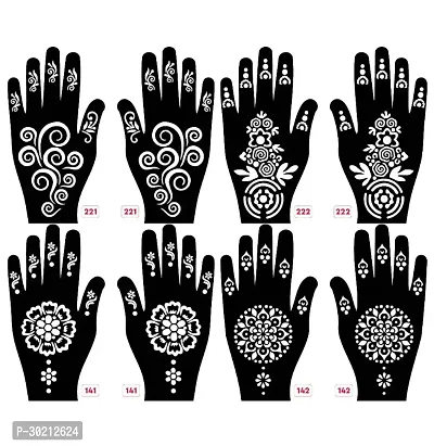 Beautiful Mehndi Stencils Stickers Pack Of 4 Pairs