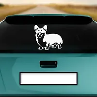 Dikoria Dog Car Sticker, car Stickers for Car Exterior, Glass, Wall, Window | White Color Standard Size (12x12 Inch) | Design-Dog Car Sticker White- D895-thumb1