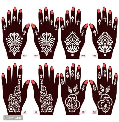 Beautiful Mehndi Stencils Stickers Pack Of 4 Pairs