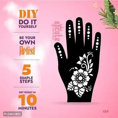 Apcute Mahndi stickers | Mehandi Stencils for Girls, women and Kids | Easy to use, Best Mehandi Design Stencil Sticker collections, Design no - Apcute - HB - 159-thumb3