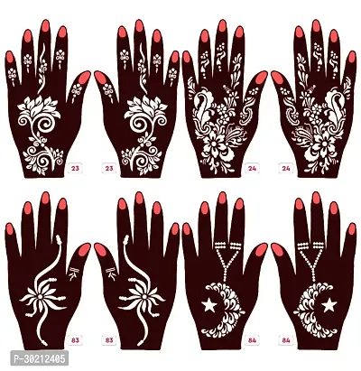 Beautiful Mehndi Stencils Stickers Pack Of 4 Pairs-thumb0