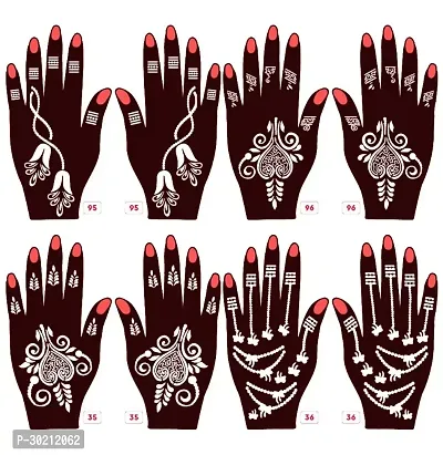 Beautiful Mehndi Stencils Stickers Pack Of 4 Pairs-thumb0