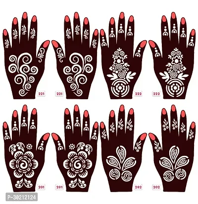 Beautiful Mehndi Stencils Stickers Pack Of 4 Pairs