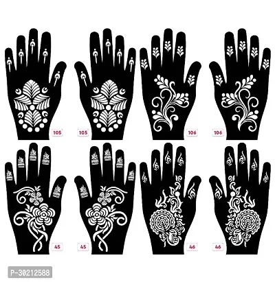 Beautiful Mehndi Stencils Stickers Pack Of 4 Pairs