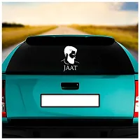 Dikoria Jaat Car Sticker, car Stickers for Car Exterior, Glass, Wall, Window | White Color Standard Size (12x12 Inch) | Design-Jaat Car Sticker White- D323-thumb1