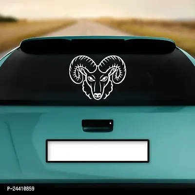 Dikoria Sheep Car Sticker, car Stickers for Car Exterior, Glass, Wall, Window | White Color Standard Size (12x12 Inch) | Design-Sheep Car Sticker White- D641-thumb2