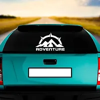 Dikoria Adventure Car Sticker, car Stickers for Car Exterior, Glass, Wall, Window | White Color Standard Size (12x12 Inch) | Design-Adventure Car Sticker White- D168-thumb1