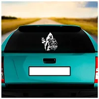 Dikoria Mahadev Car Sticker, car Stickers for Car Exterior, Glass, Wall, Window | White Color Standard Size (12x12 Inch) | Design-Mahadev Car Sticker White- D37-thumb1