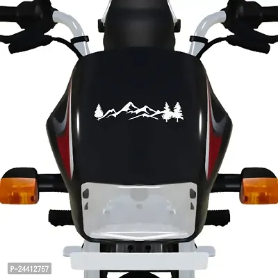 Dikoria Mountain Bike Sticker for Racer Bike, Sports Bike, Scooter, Scooty | White Color Standard Size (6x6 Inch) | Design-Mountain Bike Sticker White-632