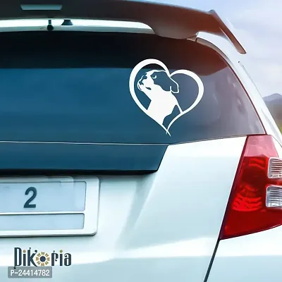 Dikoria Dog Love Car Sticker, car Stickers for Car Exterior, Glass, Wall, Window | White Color Standard Size (12x12 Inch) | Design-Dog Love Car Sticker White- D904