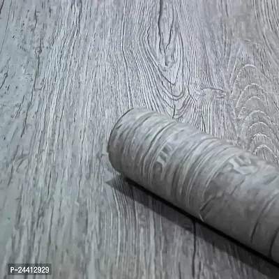 D?COR GALI Self Adhesive Gray WoodenTexture Waterproof Vinyl Wallpaper Stickers for Wooden Door, Wardrobe, Wall, PVC Wall Papers Design-2X8 Feet-thumb0