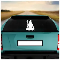 Dikoria Shiva Car Sticker, car Stickers for Car Exterior, Glass, Wall, Window | White Color Standard Size (12x12 Inch) | Design-Shiva Car Sticker White- D596-thumb1