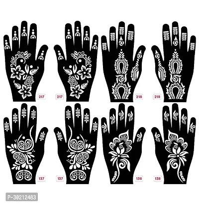 Beautiful Mehndi Stencils Stickers Pack Of 4 Pairs-thumb0