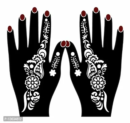 mehndi stencil sticker design for hand set of 2 piece for both hand