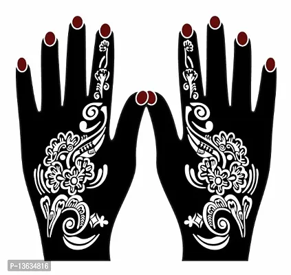 mehndi stencil sticker design for hand set of 2 piece for both hand