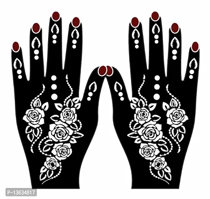 mehndi stencil sticker design for hand set of 2 piece for both hand