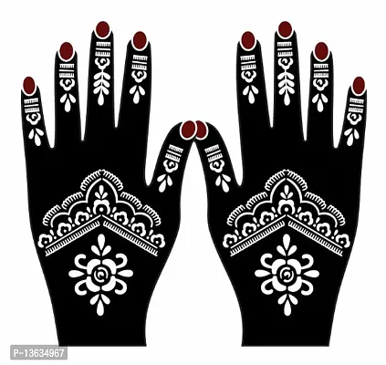 Apcute mehndi stencil sticker of both hands