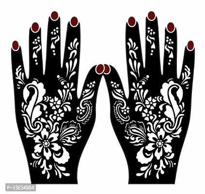 Apcutes mehndi stencil sticker of both hands