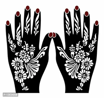 Apcutes mehndi stencil sticker of both hands