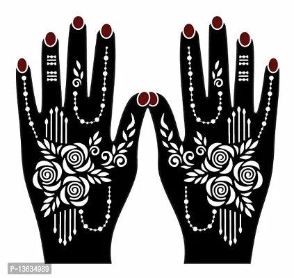 Apcutes mehndi stencil sticker of both hands