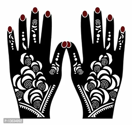 Apcutes mehndi stencil sticker of both hands-thumb0