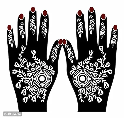 Apcutes mehndi stencil sticker of both hands