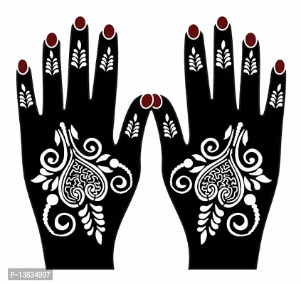 Apcutes mehndi stencil sticker of both hands