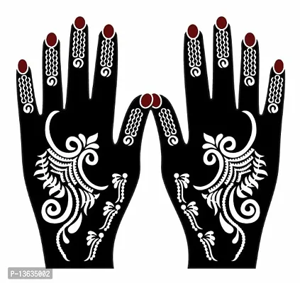 Apcutes mehndi stencil sticker of both hands