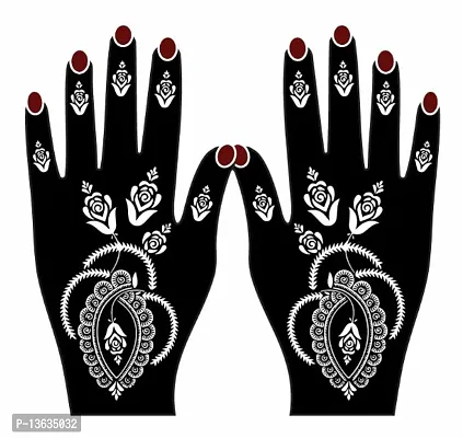 Apcutes mehndi stencil for both hands.