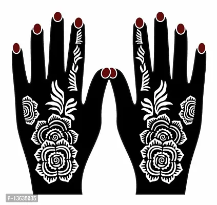 Apcutes mehndi stencil for both hands.